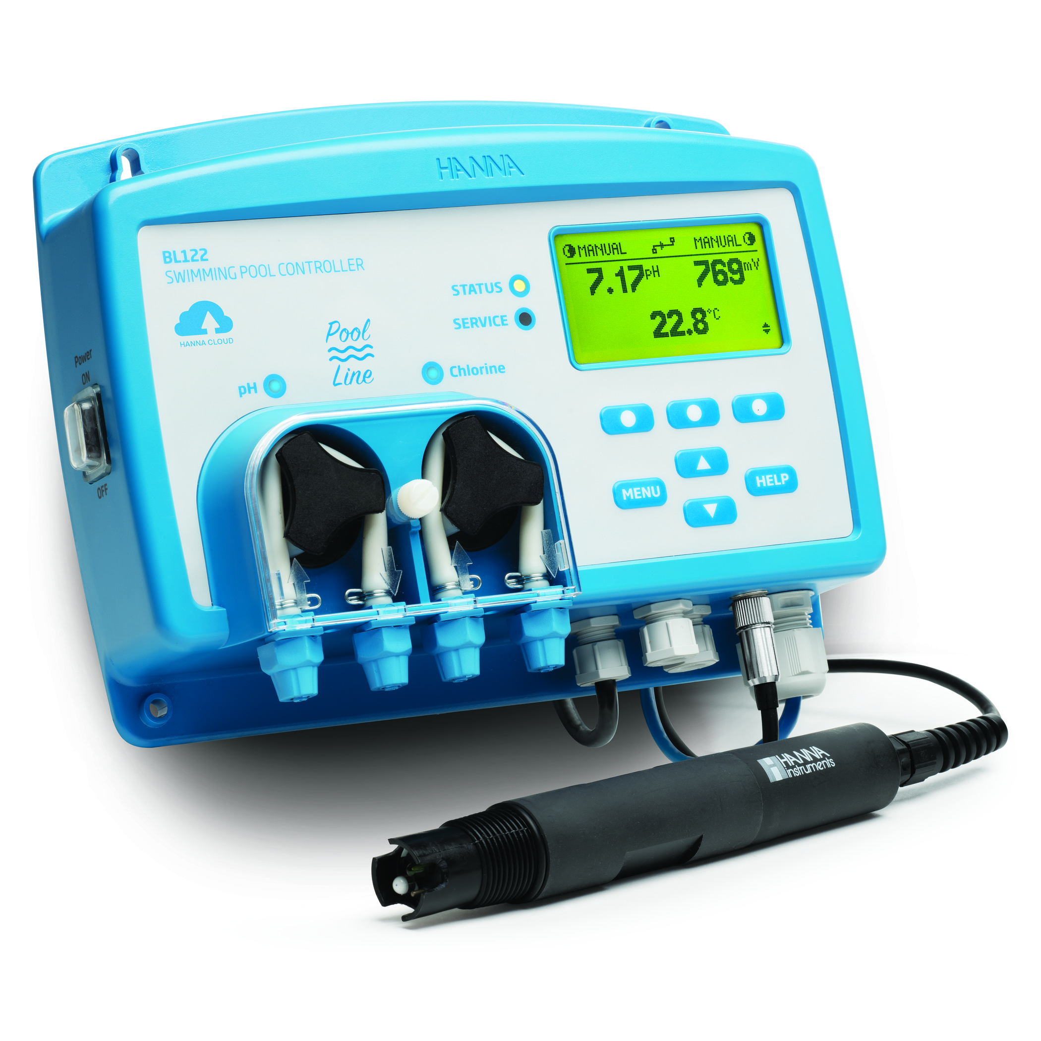 Bộ Điều Khiển pH/ORP Kết Hợp Bơm Và Ngõ Ra Analog (Hanna Cloud)