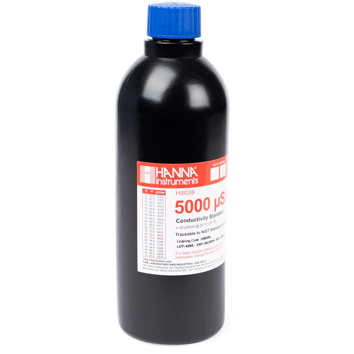Dung Dịch Hiệu Chuẩn Độ Dẫn (EC) 5000 µS/cm, Chai FDA 500mL