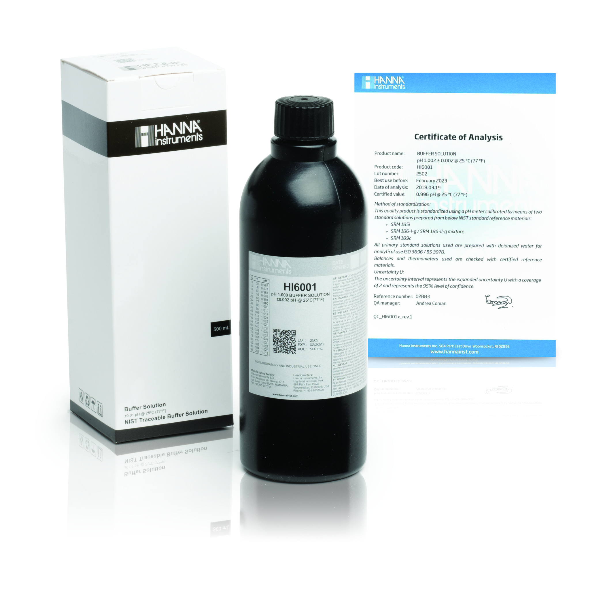 Dung Dịch Hiệu Chuẩn Millesimal pH 1.000, 500 mL