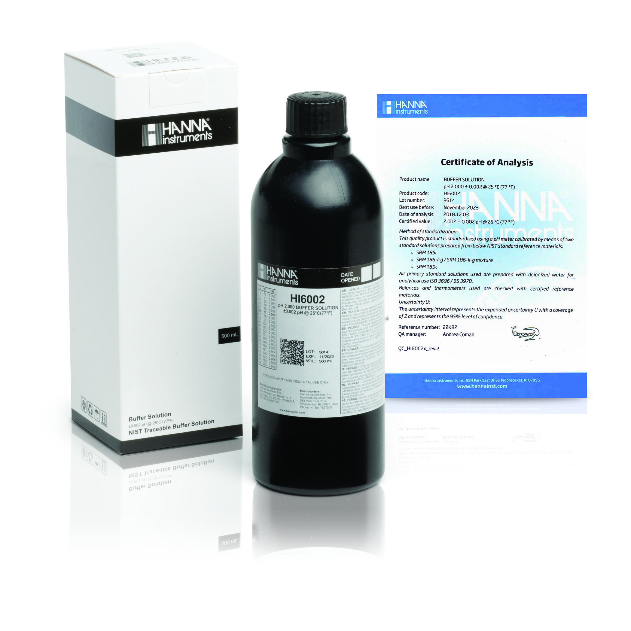 Dung Dịch Hiệu Chuẩn Millesimal pH 2.000, 500 mL