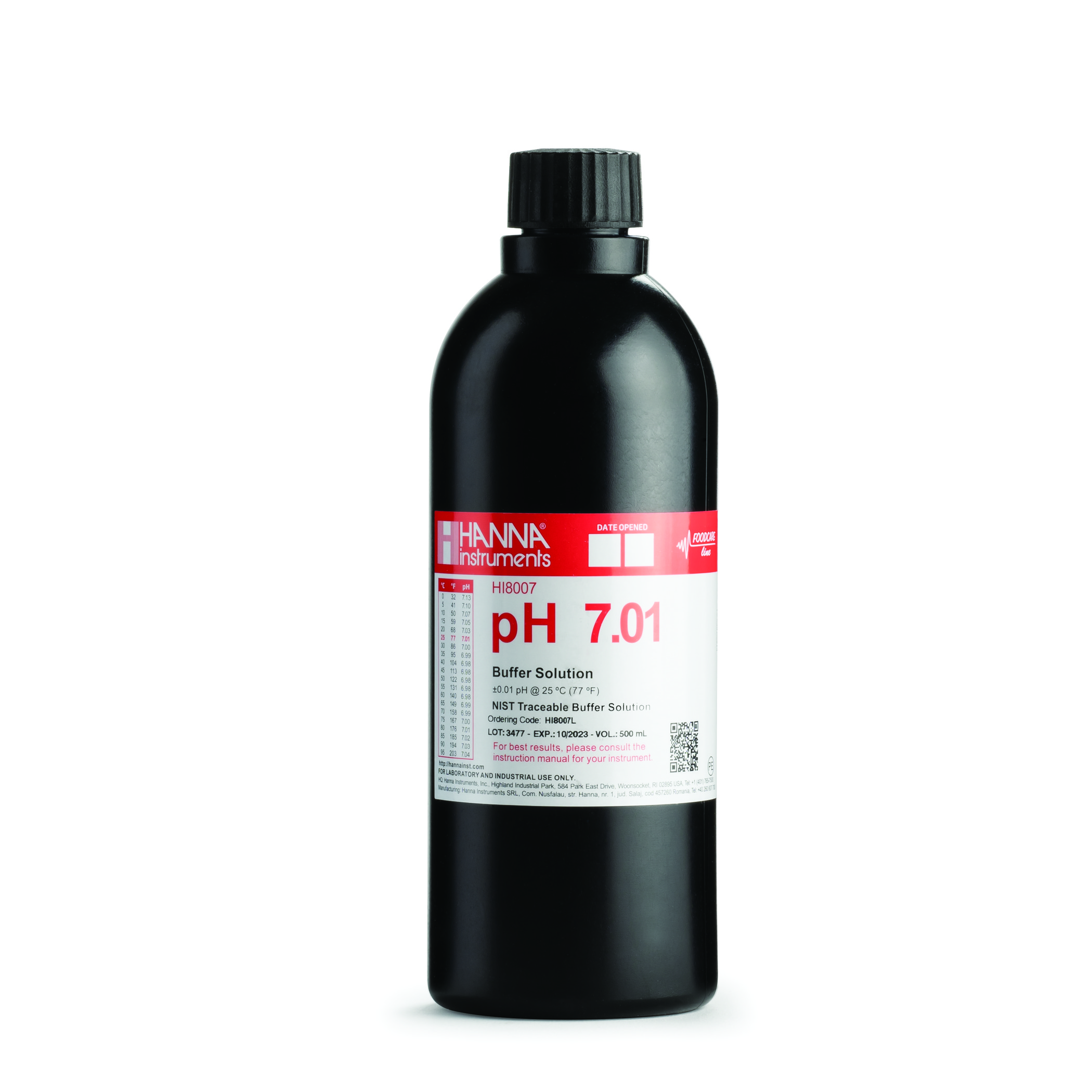 Dung Dịch Hiệu Chuẩn pH 7.01, Chai FDA 500 mL