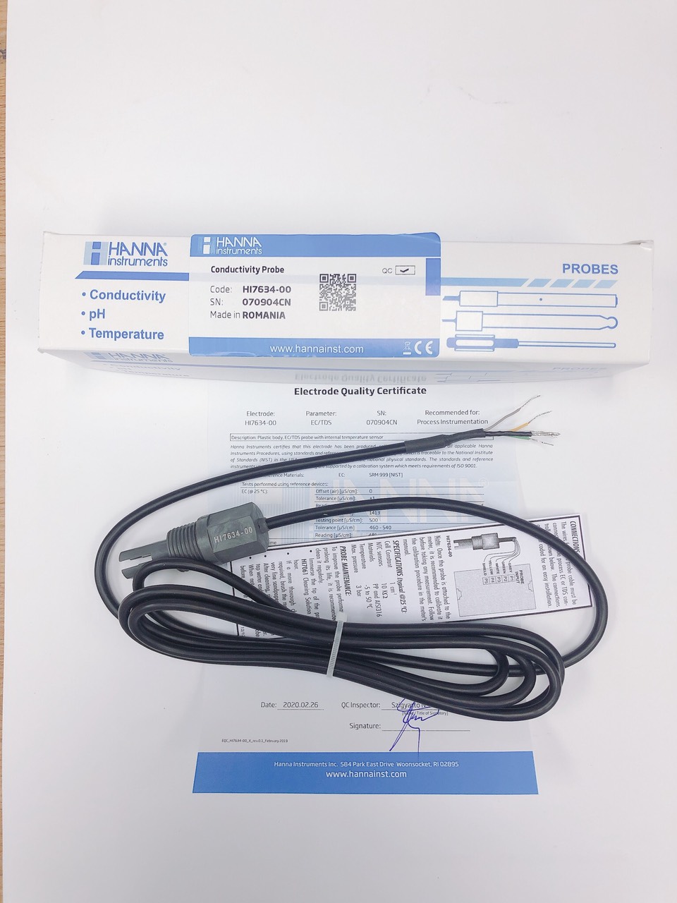 Điện Cực EC/TDS (Thang Thấp) cáp 5m