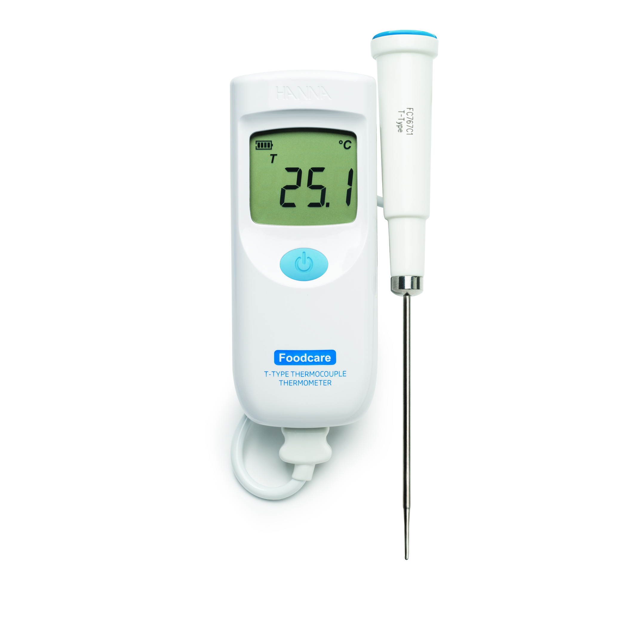 Máy Đo Nhiệt Độ Trong Thực Phẩm Đi Kèm Điện Cực Có Thể Tháo Rời FC767C1 Với Cổng Kết Nối Kiểu T 