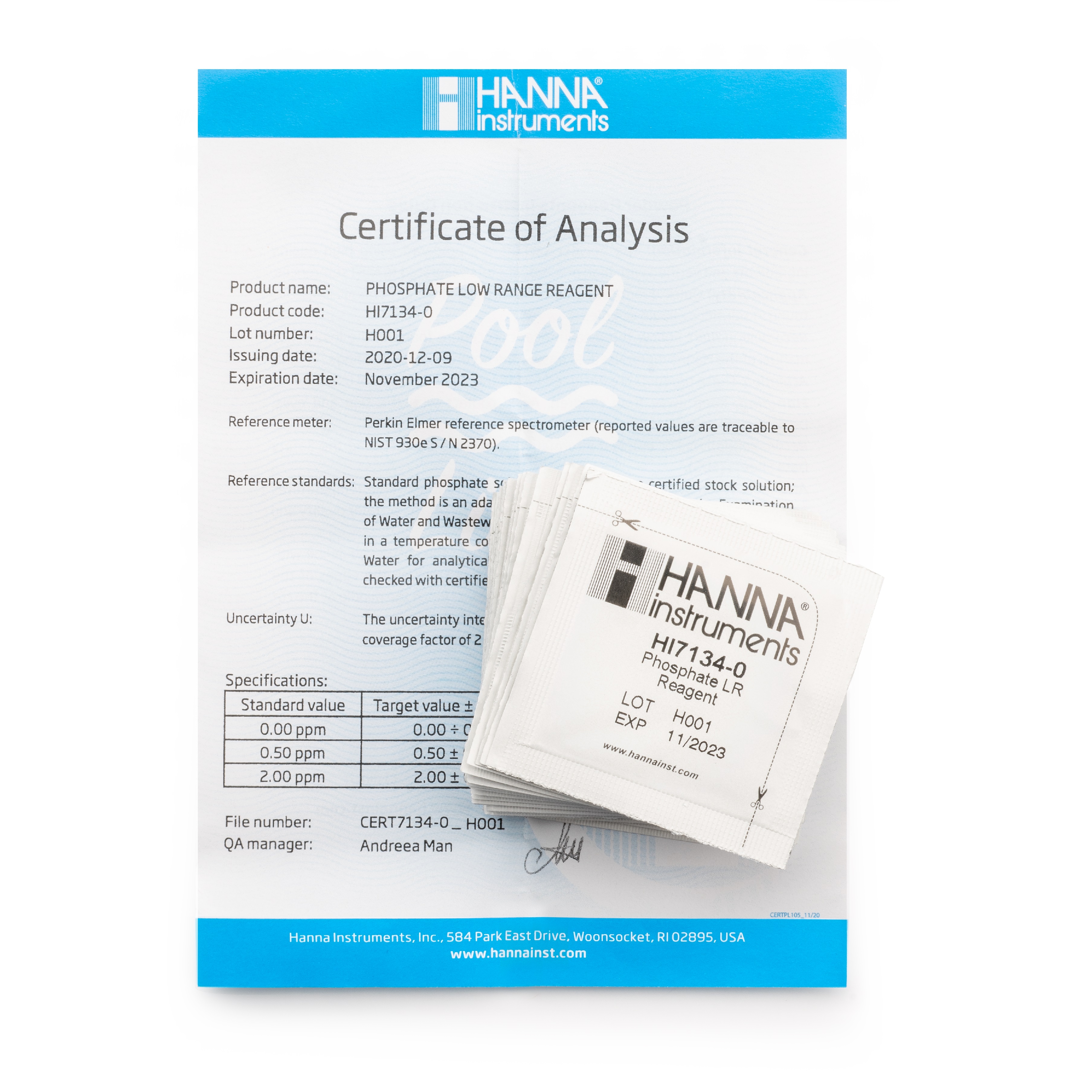 Thuốc Thử Dùng Cho Checker Photphat Hồ Bơi HI7134, 25 Lần Đo