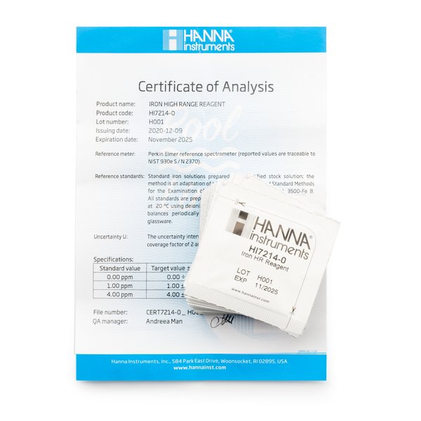Thuốc Thử Dùng Cho Checker Đo Sắt HI7214, 25 Lần Đo